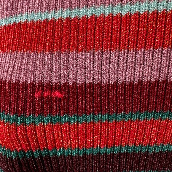 Zara Stripe Metallic Thread Knitwear Cardigan Sweater Small NWT - Picture 8 of 15